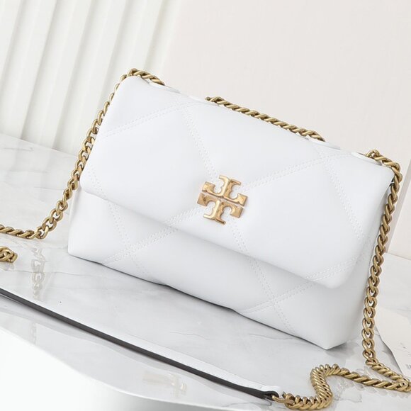 🔥🔥🔥Tory Burch Diamond Quilt Kira Pink Leather Crossbody Bag - Picture 1 of 6